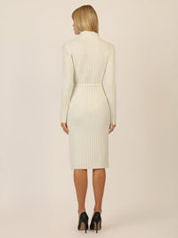 APART Midistrickkleid mit Gürtel | creme