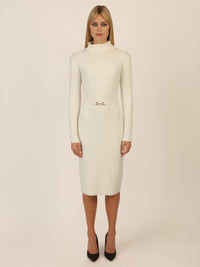 APART Midistrickkleid mit Gürtel | creme