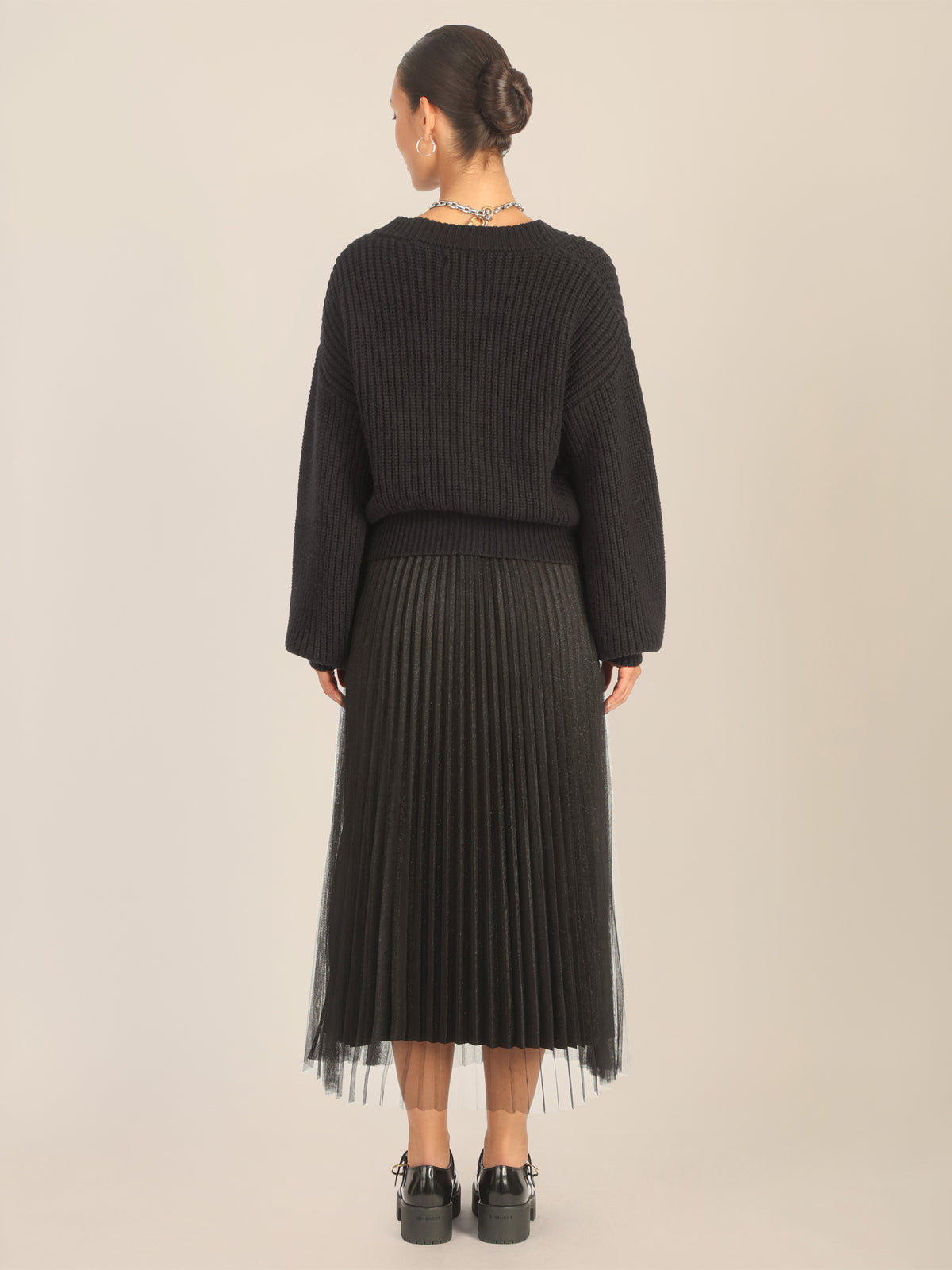 APART Oversized Strickjacke mit Knopfleiste | schwarz