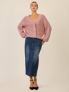APART Oversized Strickjacke mit Knopfleiste | mauve