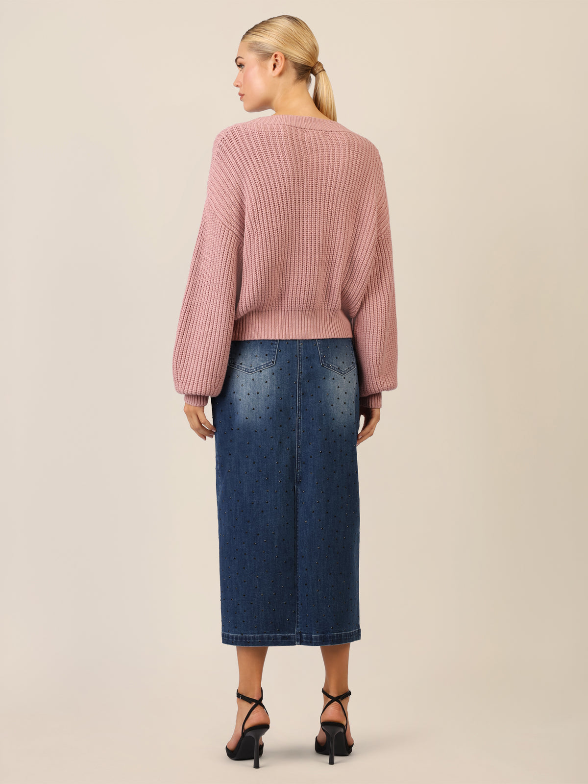 APART Oversized Strickjacke mit Knopfleiste | mauve