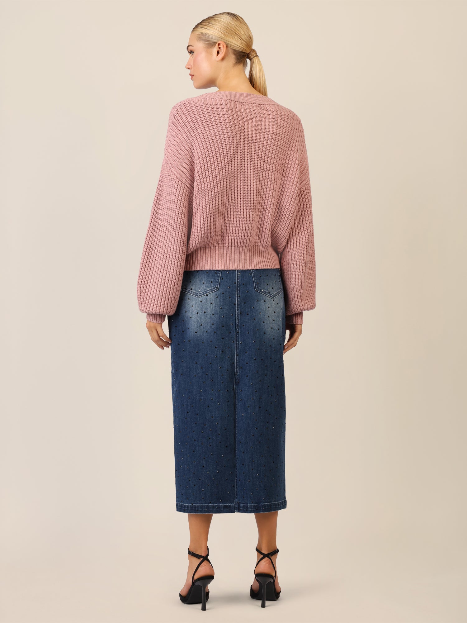 APART Oversized Strickjacke mit Knopfleiste | mauve