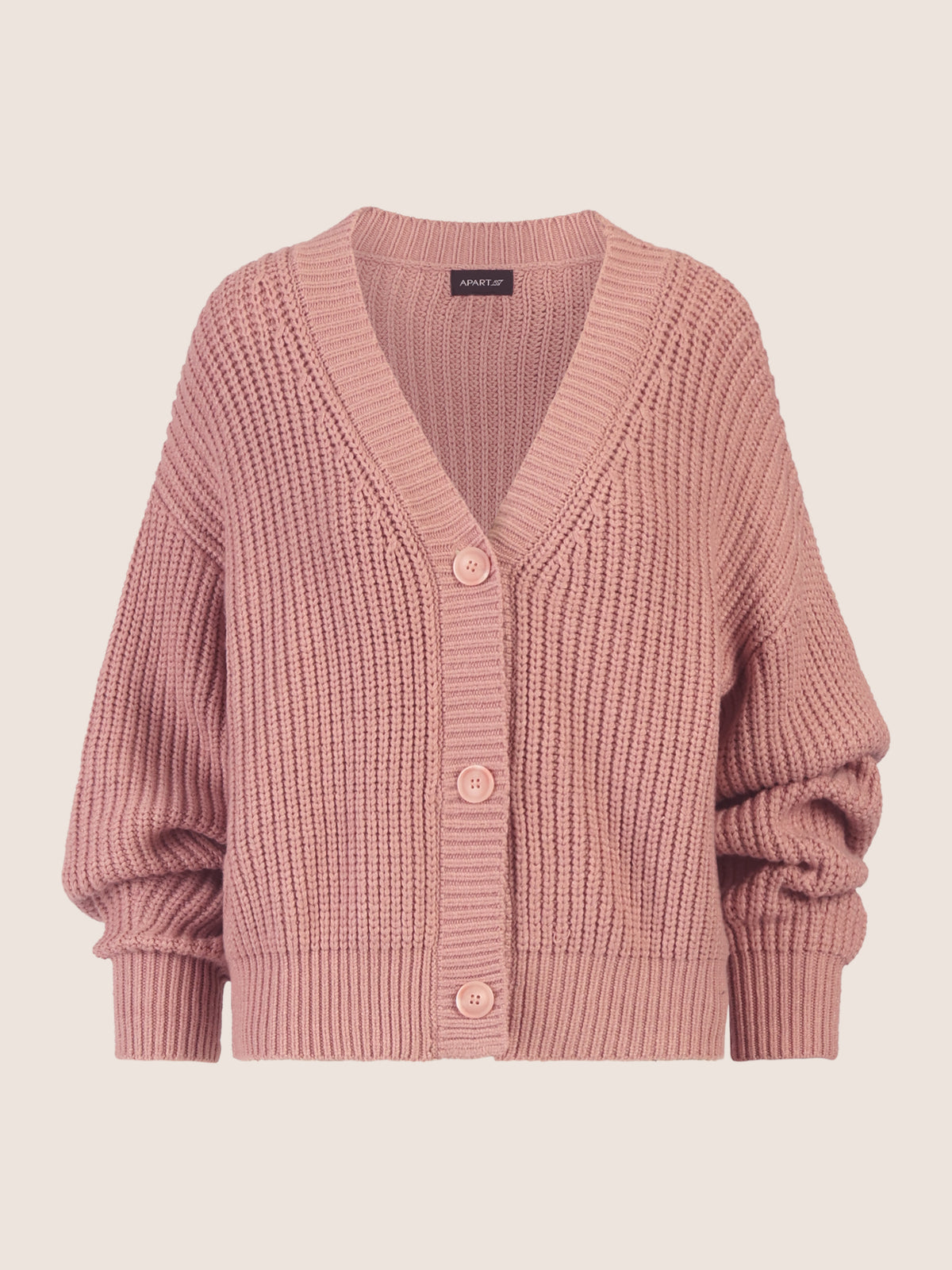 APART Oversized Strickjacke mit Knopfleiste | mauve