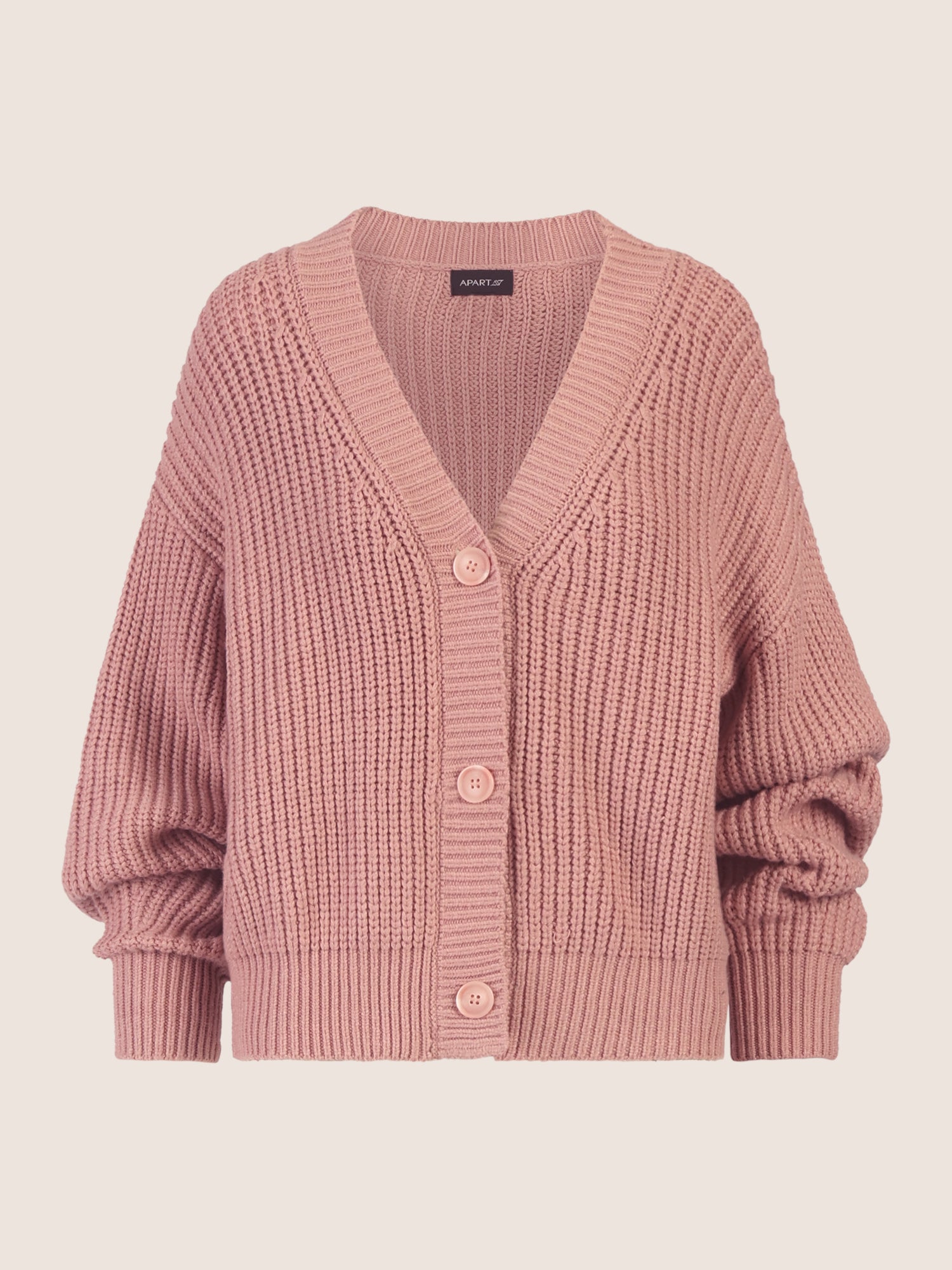 APART Oversized Strickjacke mit Knopfleiste | mauve