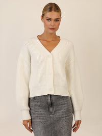 APART Oversized Strickjacke mit Knopfleiste | creme