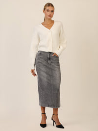 APART Oversized Strickjacke mit Knopfleiste | creme