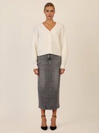 APART Oversized Strickjacke mit Knopfleiste | creme
