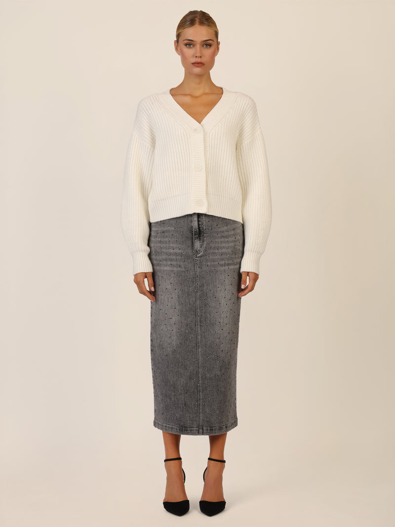 APART Oversized Strickjacke mit Knopfleiste | creme