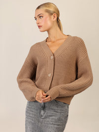 APART Oversized Strickjacke mit Knopfleiste | camel