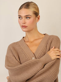 APART Oversized Strickjacke mit Knopfleiste | camel