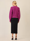 APART Oversized Strickjacke mit Knopfleiste | lila