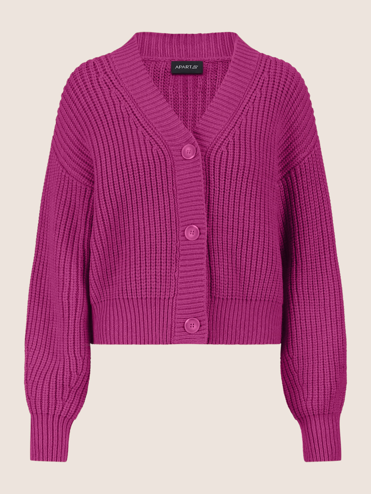 APART Oversized Strickjacke mit Knopfleiste | lila