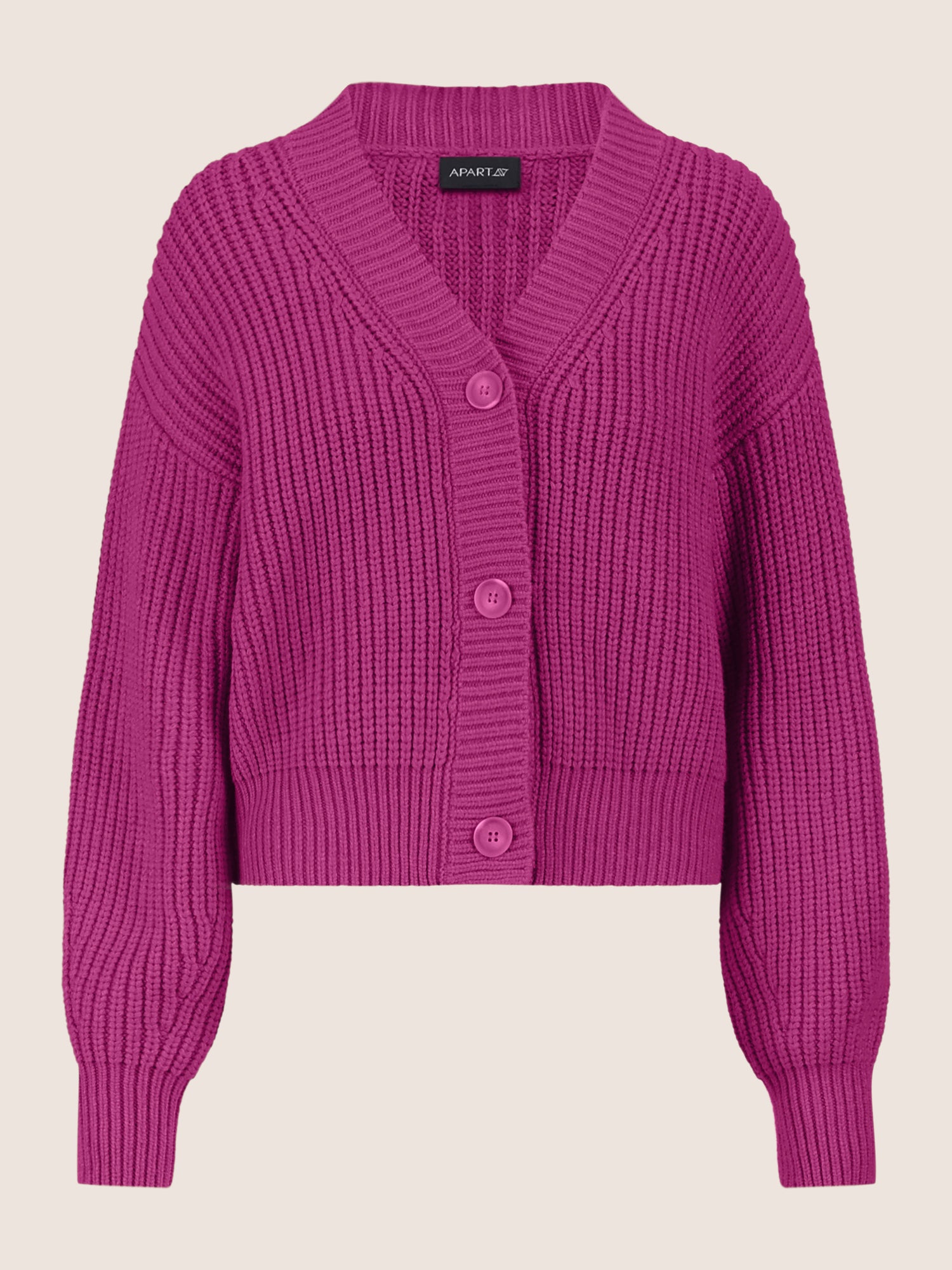 APART Oversized Strickjacke mit Knopfleiste | lila