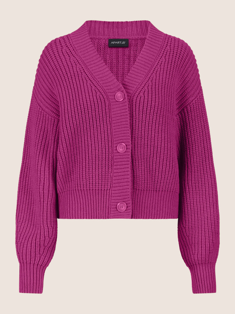 APART Oversized Strickjacke mit Knopfleiste | lila