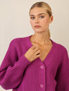 APART Oversized Strickjacke mit Knopfleiste | lila