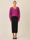 APART Oversized Strickjacke mit Knopfleiste | lila