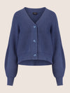 APART Oversized Strickjacke mit Knopfleiste | mittelblau