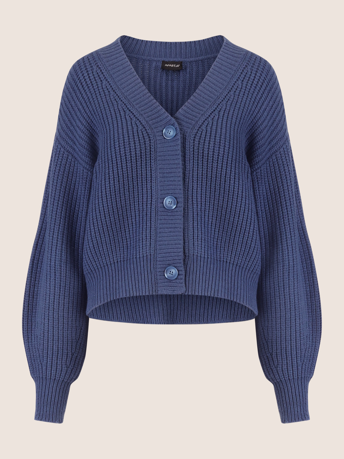 APART Oversized Strickjacke mit Knopfleiste | mittelblau