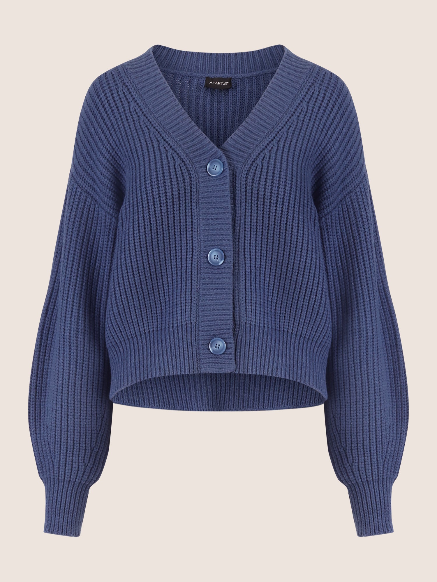 APART Oversized Strickjacke mit Knopfleiste | mittelblau