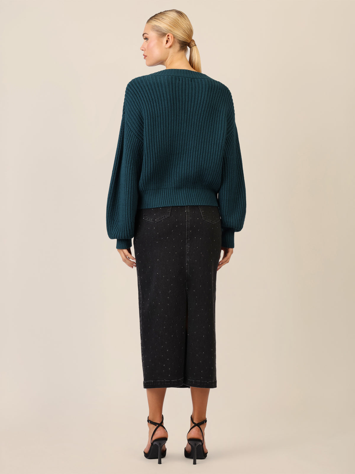 APART Oversized Strickjacke mit Knopfleiste | dunkelgrün