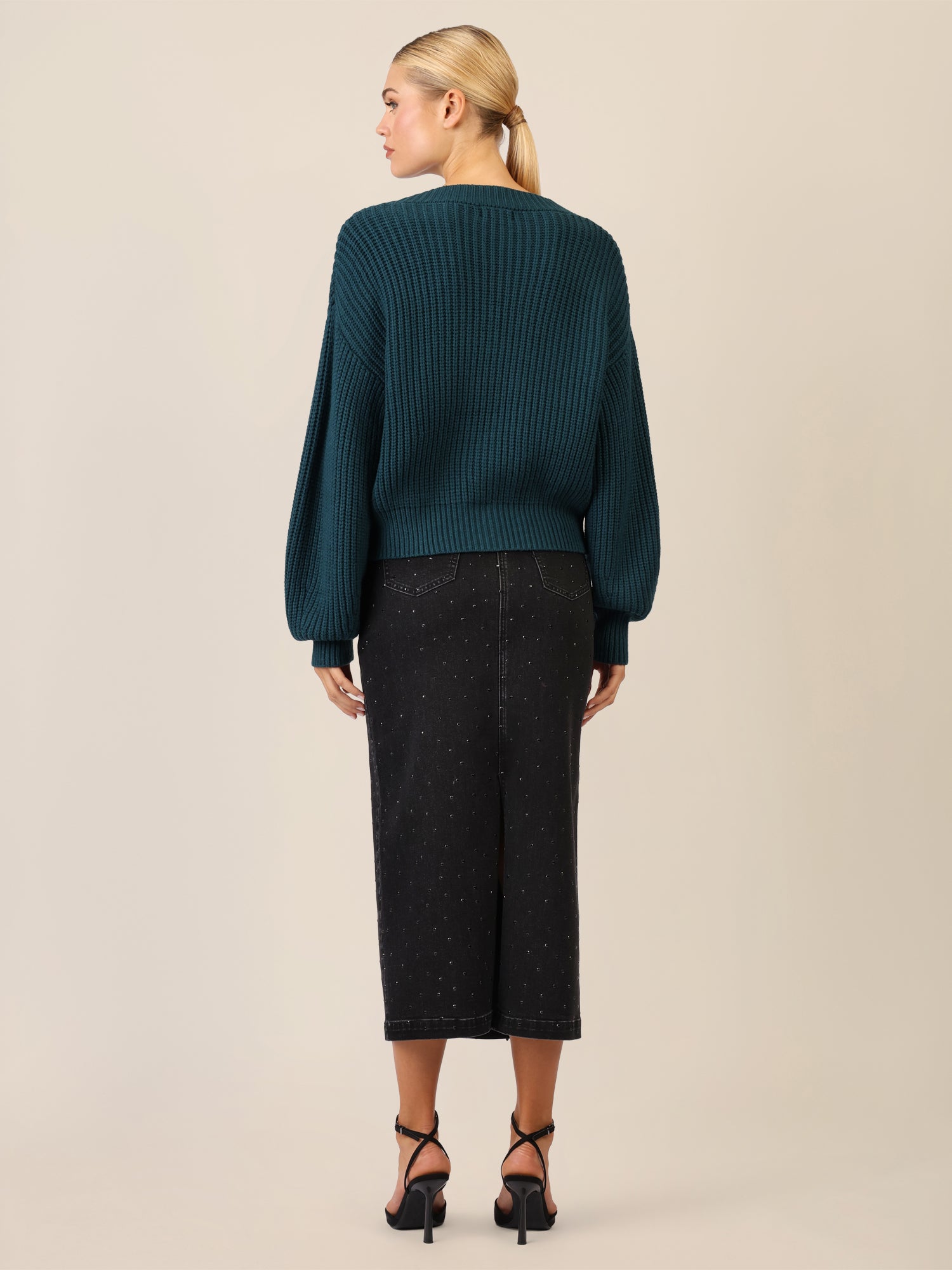 APART Oversized Strickjacke mit Knopfleiste | dunkelgrün