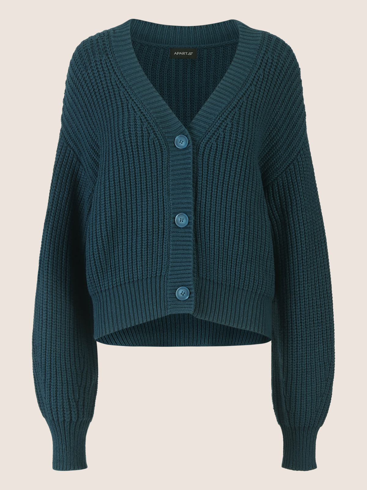 APART Oversized Strickjacke mit Knopfleiste | dunkelgrün