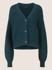 APART Oversized Strickjacke mit Knopfleiste | dunkelgrün