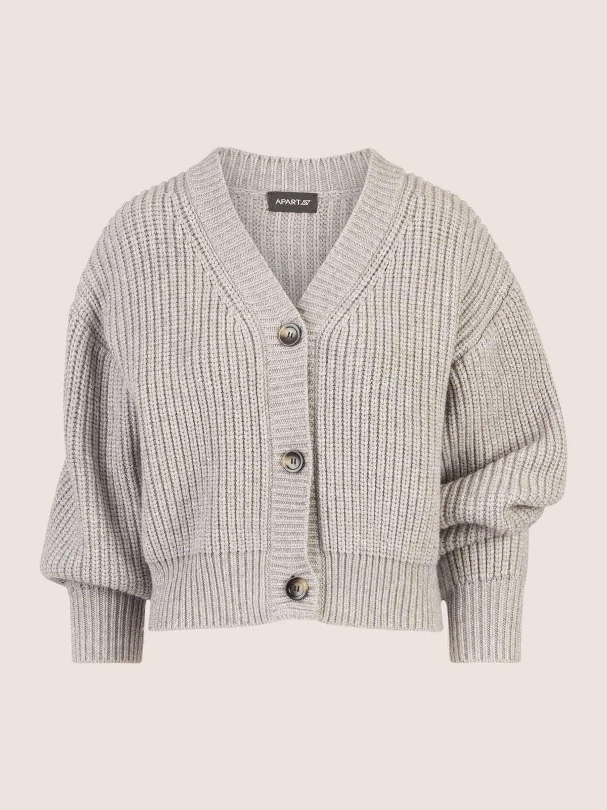 APART Oversized Strickjacke mit Knopfleiste | graumeliert