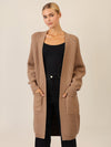 APART Lange Strickjacke mit aufgesetzten Taschen | camel