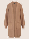 APART Lange Strickjacke mit aufgesetzten Taschen | camel