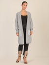 APART Lange Strickjacke mit aufgesetzten Taschen | graumeliert