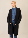 APART Lange Strickjacke mit aufgesetzten Taschen | schwarz