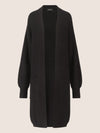 APART Lange Strickjacke mit aufgesetzten Taschen | schwarz