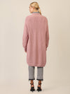 APART Lange Strickjacke mit aufgesetzten Taschen | mauve
