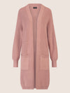 APART Lange Strickjacke mit aufgesetzten Taschen | mauve