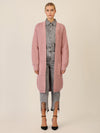 APART Lange Strickjacke mit aufgesetzten Taschen | mauve