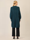 APART Lange Strickjacke mit aufgesetzten Taschen | dunkelgrün