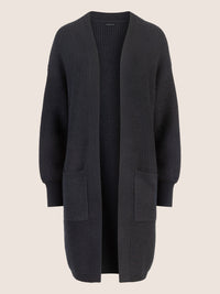 APART Lange Strickjacke mit aufgesetzten Taschen | nachtblau