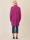 APART Lange Strickjacke mit aufgesetzten Taschen | lila