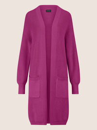 APART Lange Strickjacke mit aufgesetzten Taschen | lila