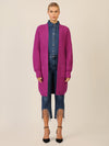 APART Lange Strickjacke mit aufgesetzten Taschen | lila
