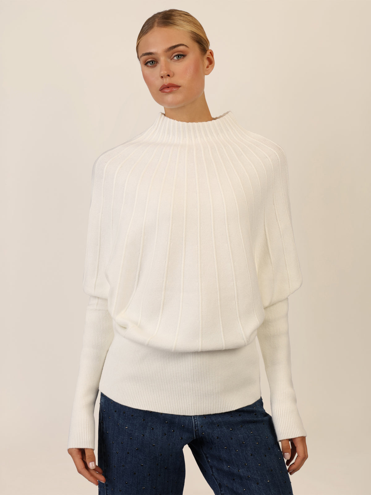 APART Pullover mit Fledermausärmeln | creme