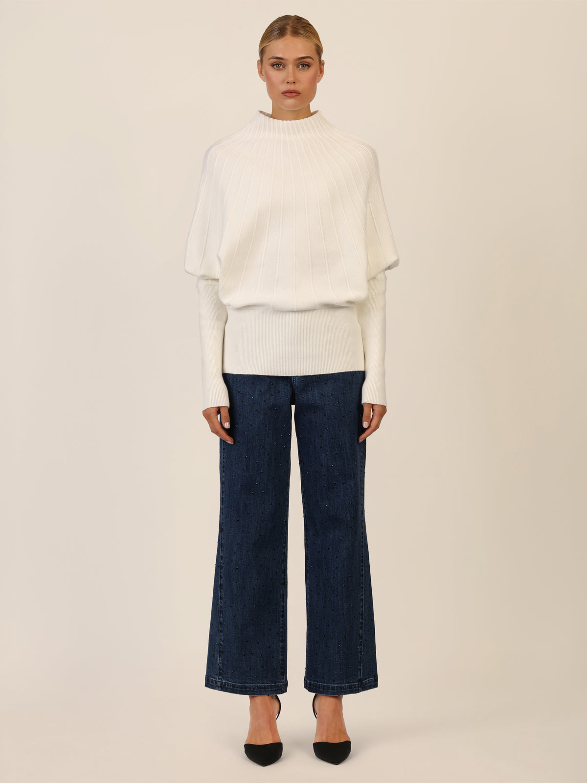 APART Pullover mit Fledermausärmeln | creme