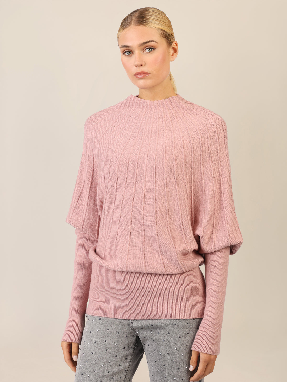 APART Pullover mit Fledermausärmeln | mauve