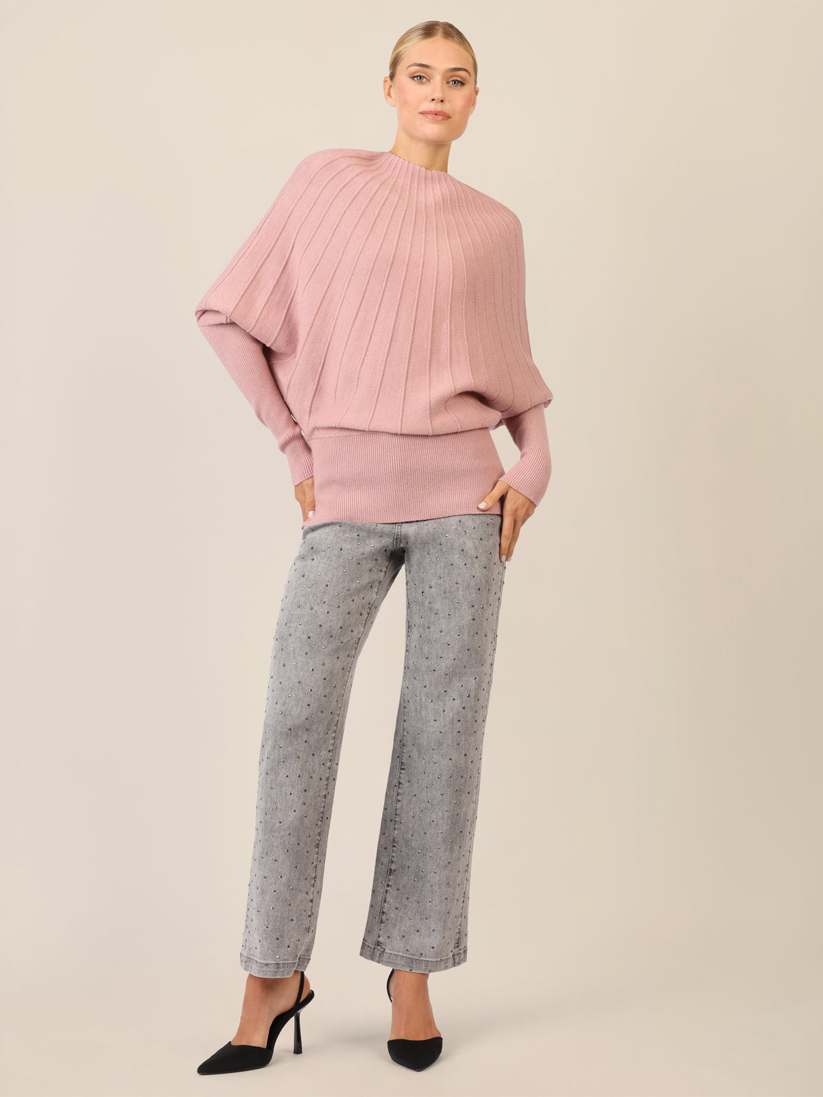 APART Pullover mit Fledermausärmeln | mauve