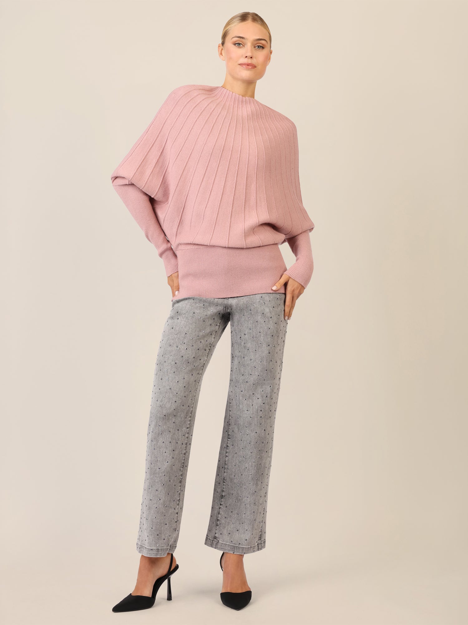 APART Pullover mit Fledermausärmeln | mauve
