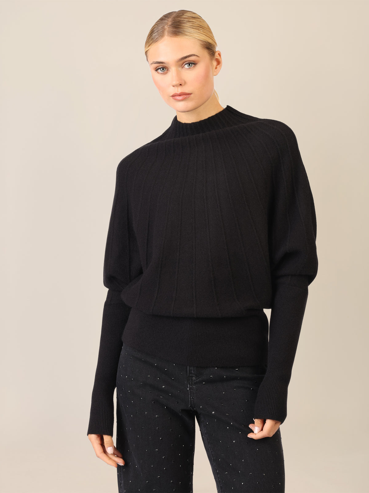 APART Pullover mit Fledermausärmeln | schwarz