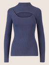 APART Pullover mit Cut-out-Detail | mittelblau