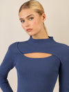 APART Pullover mit Cut-out-Detail | mittelblau