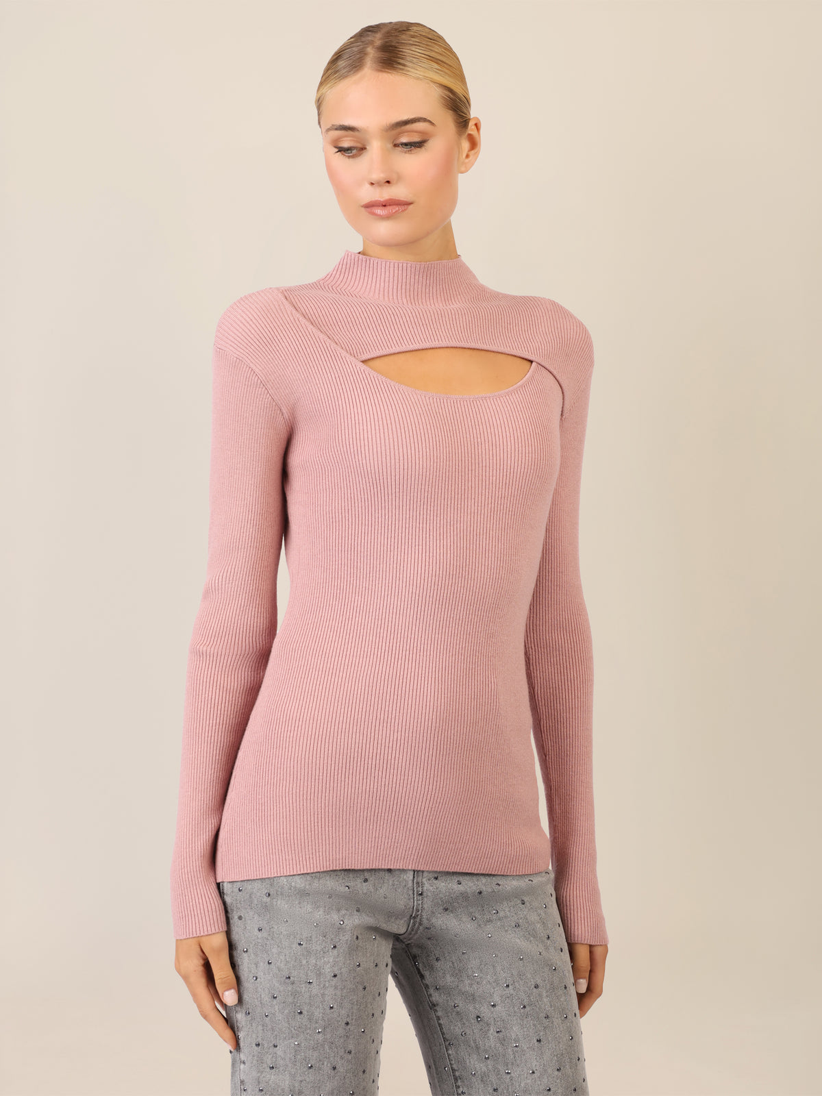 APART Pullover mit Cut-out-Detail | mauve
